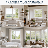 Fenêtre coulissante en alliage d'aluminium européen sur mesure avec moustiquaire pour villa, hôtel, cuisine extérieure