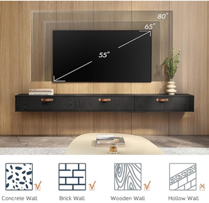 Meuble TV Flottant Moderne 65 Pouces, Console Murale en Bois, Meuble Multimédia, Étagère TV pour <span class=keywords><strong>Chambre</strong></span>, Atelier, Salon - Product Image 6