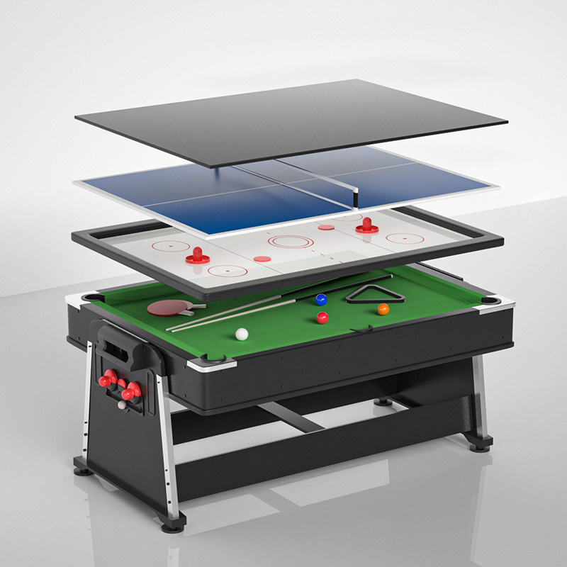 Black table green cloth