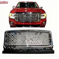 Nouvelle calandre de pare-chocs avant Linkoo 84733974 pour GMC Canyon Denali 2015 2016 2017 2018 2019 2020 ABS Chrome