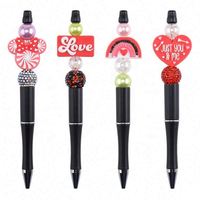 Perles focales en silicone personnalisées à succès pour la fabrication de stylos, vente en gros de breloques pour la Saint-Valentin pour porte-clés