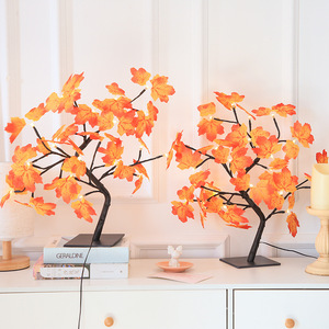 24LED Maple <strong>Leaf</strong> Tabletop Tree <strong>Lights</strong> Fairy Spirit Night <strong>Light</strong> Battery/USB Operated for House Gifts Indoor Home Bedroom - Product Image 5