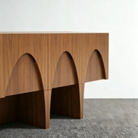 Meuble de rangement en bois massif sur mesure, style arche, vente en gros d'usine, console vintage pour villa, salon, hôtel, achat pour projets