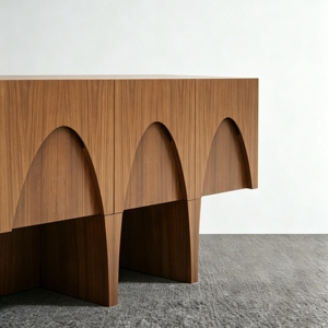 Mobiletto portaoggetti ad arco in legno massello personalizzato, all'ingrosso dalla fabbrica, credenza <span class=keywords><strong>vintage</strong></span> per soggiorno di villa e progetti alberghieri - Product Image 5