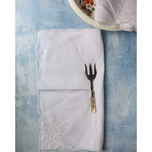 Set of 10 <b>Linen</b> Dinner <b>Napkins</b> Hand-Embroidered Chrysanthemum Table Cloth <b>Napkin</b> for Dining Use - Product Image 2