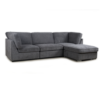 Canapé modulaire en tissu gris foncé en forme de L avec chaise longue pour salon