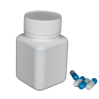 Flacon carré HDPE médicinal solide oral de 60ml avec bouchon à vis pour préserver les médicaments solides Capsule Comprimé Pilule