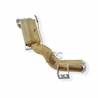Downpipe de haute qualité en acier inoxydable 304 avec bouclier thermique doré pour Mercedes-Benz C43 GLC43 2.0T W206 2023-2024 – Améliore la réponse du turbo