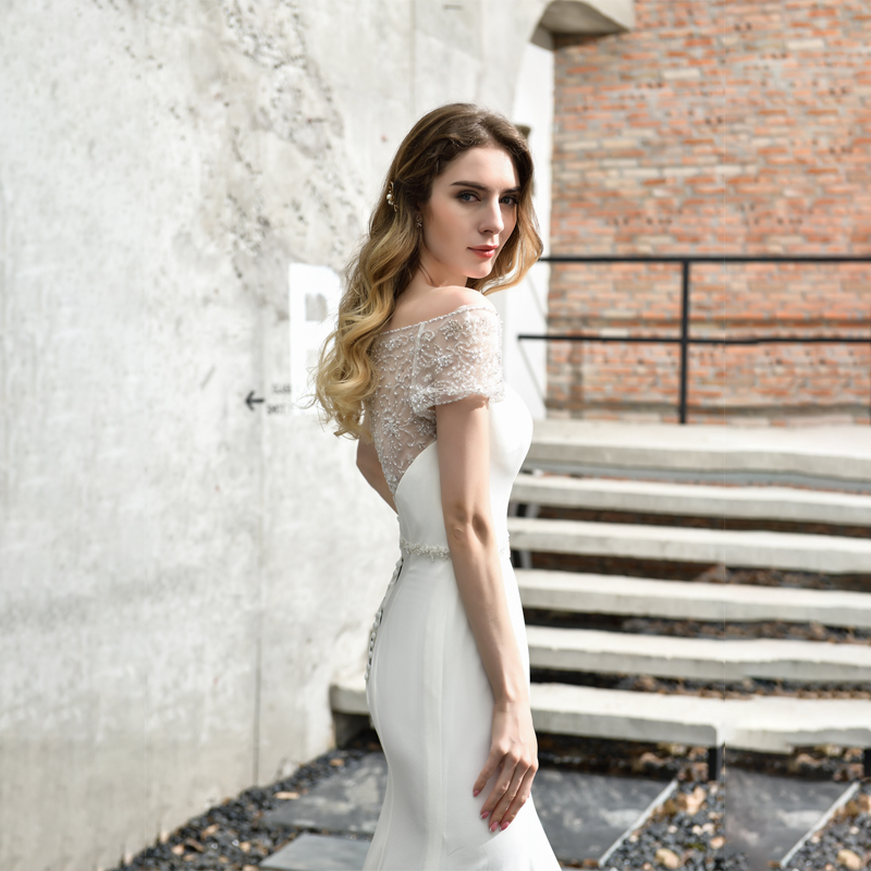 Jancember LSMQ93 Short Sleeves Macrame Lace Mermaid Wedding Dress With  Cotton Trim Bride to Be Gown| Alibaba.com
