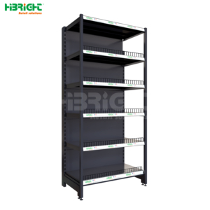 Estante Modular de Alta Luminosidad para Supermercado, de Una o Dos Caras, con Borde Delantero de Retención, para Tiendas de Conveniencia - Product Image 2