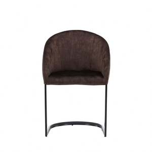 Nordic OEM Mobilier de maison moderne et contemporain Ensemble de salle à manger de luxe <span class=keywords><strong>Fauteuil</strong></span> de salle à manger en cuir avec bras incliné arrière Emery Barrel - Product Image 5