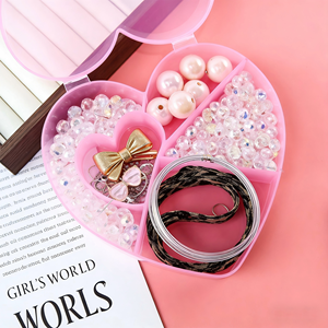 Kit de Cuentas para Collares de Mascotas, Set de Fabricación de Joyería para Mascotas con Forma de Corazón para Perros y Gatos, Suministros de Manualidades para Accesorios de Mascotas - Product Image 1