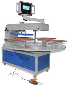 Tela neumática automática rotativa carrusel prensa de calor placa giratoria <span class=keywords><strong>cuatro</strong></span> <span class=keywords><strong>estaciones</strong></span> máquina de prensa de calor para camiseta precio más barato - Product Image 1
