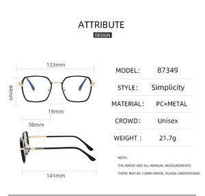 กรอบแว่นตาคุณภาพสูง ดีไซน์พิเศษ รุ่น 2026 87349 สำหรับผู้หญิง วัสดุ <span class=keywords><strong>TR</strong></span>+โลหะ ดีไซน์หรูหรา รูปทรงไม่สมมาตร - Product Image 6