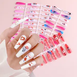 2022 Có Thể Tháo Rời Báo Chí Trên Móng Tay Giả Sticklers Đề Can DIY San Valentines Day Nail Art Tip