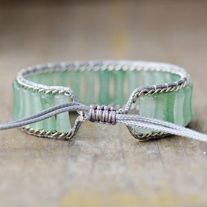 Iron & Natural Stone Bohemian Heart Handmade Beaded Woven Wrap Bracelet with Agate & Turquoise Unisex Gift - Product Image 2