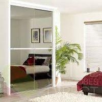 Meubles de chambre à coucher au meilleur prix, porte de placard avec miroir, armoire sur mesure avec porte coulissante encadrée
