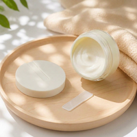 Conteneur vide pour masque facial de 100 g, acrylique + PP, rond, rechargeable, pour cosmétiques, soins de la peau, baume corporel, avec bouchon à vis et cuillère