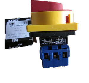 Original DE-LIXI LW26GS-20/04M2 <b>Padlockable</b> Rotary Cam Switch 20A 4P LOTO Main Disconnect with Mount - Product Image 1