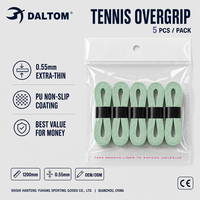 Meilleur rapport qualité-prix : Overgrip de tennis pour raquette de badminton, extra fin, antidérapant, durable, lot de 5, vert menthe, fabrication OEM