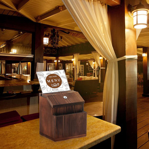 Wooden Square Suggestion Box <b>Wall</b> Mounted Engraved <b>Storage</b> Bin For Mail Key Organizers - Product Image 1