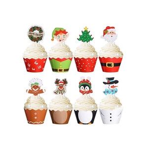 Ensemble <span class=keywords><strong>de</strong></span> Décorations Réutilisables pour Cupcakes <span class=keywords><strong>de</strong></span> Noël – Moules <span class=keywords><strong>en</strong></span> Papier pour Gâteaux <span class=keywords><strong>de</strong></span> Fête, Fournitures <span class=keywords><strong>de</strong></span> Pâtisserie Festives - Product Image 1