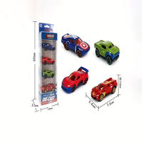 Lot de 4 voitures en alliage moulé sous pression Marvel Avengers, véhicules jouets à rétrofriction sur le thème des super-héros pour enfants, emballées en boîte vitrée HY