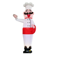 Danseur gonflable publicitaire de 3m en forme de chef agitant la main, en tissu Oxford, couleur personnalisable, pour événements de restaurant