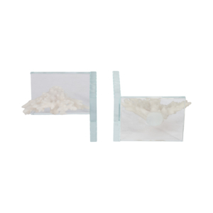 Fermalibri Decorativi in Vetro Corallo, Ispirazione Costiera, Arredo Moderno per Scrivania - Product Image 6