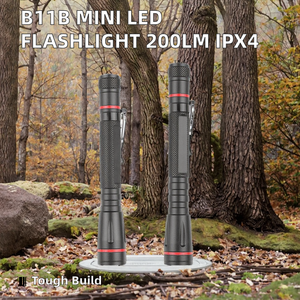 Đèn pin mini LED hợp kim nhôm B11B 200 lumen, chống nước IP44, <span class=keywords><strong>zoom</strong></span>, tầm chiếu 100m, đèn bút cho bác sĩ, sử dụng pin AAA, đèn SOS nhấp nháy - Product Image 3