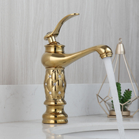 Robinet de salle de bain monocommande en laiton massif, design rétro de luxe, finition chromée, pour eau chaude/froide, idéal pour les hôtels