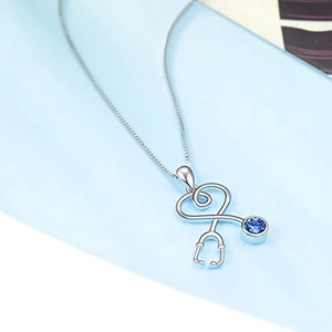 Collana con ciondolo a forma di stetoscopio, gioiello unisex semplice e alla moda, idea regalo - Product Image 3
