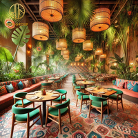 Ensemble de mobilier de restaurant commercial moderne et luxueux, table et chaises en bois massif durables pour hôtels, cafés et restaurants chinois
