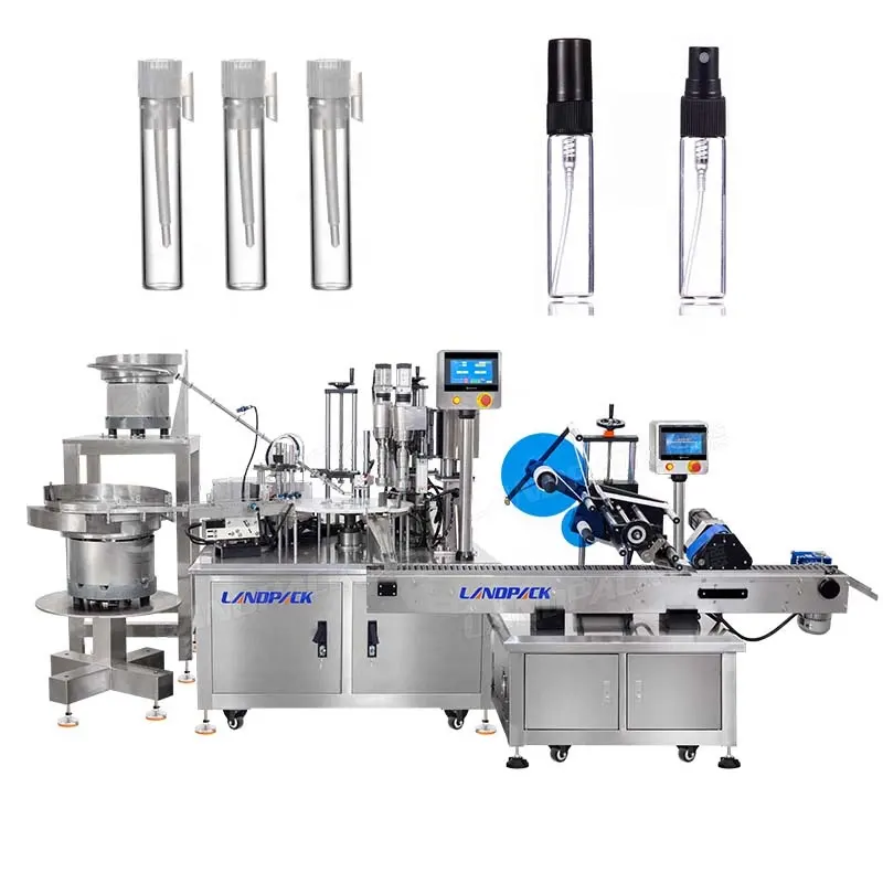 Machine de capsulage automatique industrielle de bouchage de remplissage de fiole liquide de parfum de 3ml 50ml