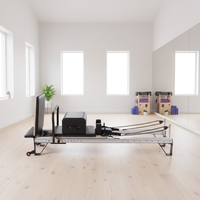 Máquina de Pilates Reformer Clásica de Aleación de Aluminio con Riel Completo, Directo de Fábrica, para Yoga, Pilates, Fisicoculturismo y Entrenamiento en Gimnasio