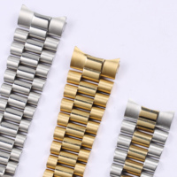 Logo personnalisé 20mm Solide Courbe Fin Vis Liens Déploiement Fermoir En Acier Inoxydable Montre-Bracelet Bracelet Président Bracelet Pour Rx