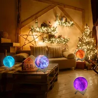 Productos al por Mayor, Lámpara Levitante con Forma de Luna, Impresión 3D, 16 Colores, Luz de Luna, USB, Flotante