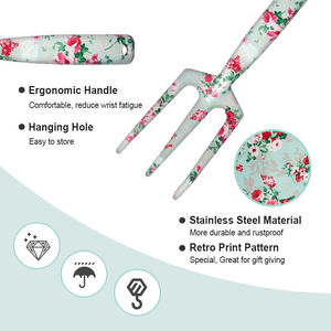 Truelle/Griffe de jardinage/Élagueuse <span class=keywords><strong>Florabest</strong></span> multi-usages en métal à motif rose pour la culture des plantes de <span class=keywords><strong>jardin</strong></span>, avec boîte de présentation - Product Image 5
