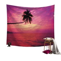 Tapisserie murale en polyester à motifs floraux tropicaux, légère, facile à accrocher, décoration murale, vente en gros, lavage à la main