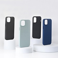 WOWCASE-Coque en silicone pour iPhone avec logo personnalisé Coque arrière en silicone liquide en microfibre pour iPhone 14 13