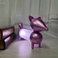 Veilleuse LED USB DC en résine en forme de chiot mignon, intensité réglable, contrôle de la luminosité par pression prolongée, pour chambre d'enfant et chevet