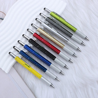 Stylo multifonction 6-en-1 : tournevis, niveau, stylo à bille, stylet tactile, stylo publicitaire, stylo à encre liquide, écriture fluide pour affaires