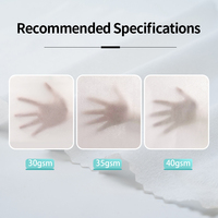 MOQ Rendah 30g/35g/40g 100% Katun Spunlace Kain Nonwoven Anti-alergi untuk Bahan Baku Lapisan Permukaan Pembalut Wanita