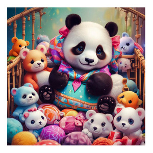 Peinture Diamant Animaux Mignons Ever Moment, Mosaïque Complète Carrée, Panda <span class=keywords><strong>avec</strong></span> Ours, Vente en Gros, Art Mural ASF3036 - Product Image 1