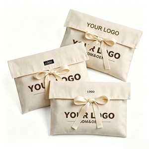 Sac cadeau promotionnel personnalisé de haute qualité, motif logo personnalisé, sac fourre-tout pliable en toile de coton, enveloppe pour bijoux - Product Image 3