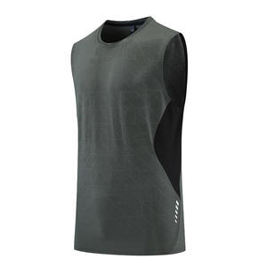Débardeur de course à pied sans manches 100 % polyester à séchage rapide, tissu super léger 75 GSM, sans couture - Product Image 3