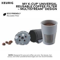 Filtre à café réutilisable K Cup compatible avec la machine à café Keurig MultiStream, dosette de café rechargeable grise