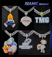 Pendentif personnalisé Hip Hop avec nom, en argent S925, double lettre sertie de diamants, avec anse en forme d'aile d'ange, bijou tendance personnalisé, cadeau