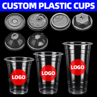 Gobelet à thé à bulles personnalisé imprimé, gobelet en plastique à emporter, gobelet à thé à bulles 12 oz 16 oz, gobelets jetables en plastique PP pour jus et boissons avec couvercles