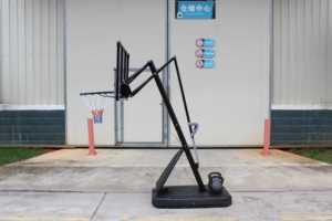 Système de panier de basket réglable de 3 m avec panneau arrière en PC incassable de 112 cm et anneau détachable à ressort pour l'entraînement professionnel - Product Image 2